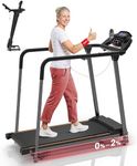 Redliro Walking Treadmill for Seniors - Foldable Senior Treadmill with 0%-2% Incline, Long Handrails - 300 lbs Capacity Home Recovery Fitness Exercise Machine for Elder, Mute & Qucik Speed Button