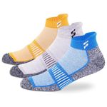 Supersox Ankle Length Socks for Man | Durable Breathable Cotton | Anti-Odor & Antibacterial | Orange, Grey, Royal Blue | Free Size | Pack of 3
