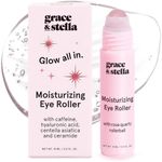 grace & stella Under Eye Brightener with Rose Quartz Rollerball - Centella Asiatica & Caffeine Under Eye Serum for Dark Circles & Puffiness - Travel Essentials, Gifts for Women, Vegan (15ml/0.51floz)