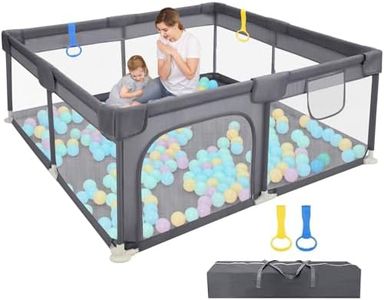 Dripex Baby Playpen, Portable Playpen for Baby and Toddlers, Sturdy 132x132x68 Anti-Fall Baby Play Pen and Baby Fence Kids Activity Center with Breathable Mesh and Pull-Up Ring for Indoor&Outdoor