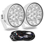 BIGLION.X 2Pcs 7inch White Boat Spotlights 210W 32000Lm Super Bright Off Road Lights Driving Roof Light Bar Marine Light Bar for Trucks Boat Marine