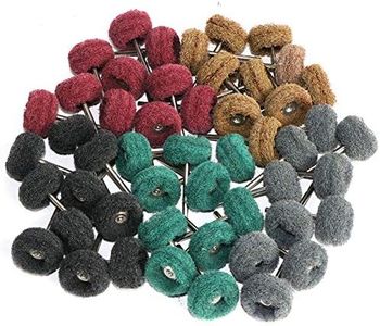 FPPO Abrasive Buffing Polishing Wheel Set for Rotary Tool,Mini scouring pad Brush Polishing kit, Removal of Rust,Deburring on Metal Surface,with 3mm Mandrel (mix50pcs)