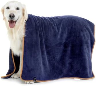 Lucky Paws® UK Luxuriously Thick 600gsm, 140x80cm Extra Large Dog Towel - Extremely Absorbent, Fast Drying, Ultra Soft (Pack of 1, Navy)