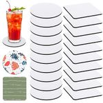 20-Pack Blank Heat Transfer Cup Mat Rubber Coaster-Including 10 Round and 10 Square Sublimation Transfer Heat Press Printing Crafts Cup Mats-10 x 10 x 0.3 cm/ 4 x 4 x 0.12 Inches