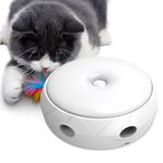 HAPPY HACHI Interactive Cat Toys For Indoor Cats, USB Rechargeable -With Smart Light Cat Feather Toy Play Automatic Randomly Stimulates Cat's Senses Funny Adult Kitten Toys