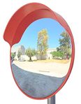 SNS SAFETY LTD Convex flexible traffic mirror, diameter 45cm (18"), for road safety and shop security with adjustable fixing bracket for pole 48 mm