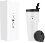 IRON °FLASK Rover Tumbler 2.0-2 Lids Vacuum Insulated Stainless Steel Bottle, Double Walled, Drinking Cup - Thermos Travel Mug - Winter White, 32 Oz