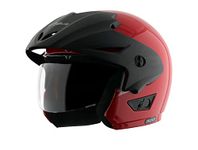 Vega Cruiser ISI Certified Lightweight & Compact with Peak Open Face Helmet for Men and Women with Clear Visor(Red, Size:M)