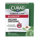 Curad Bloodstop Hemostatic Gauze, 1 X 1 Inches, 10 Count