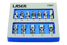 Laser 7281 Universal Joint Socket Set 1/4"D 12Pc