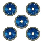 4.5"-5/8Dry/Wet Thin Diamond Circular Saw Blade Mesh Rim for Cutting Porcelain Pack of 5