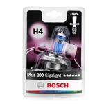 Bosch H4 (472) Plus 200 Gigalight Halogen Headlight Bulb, 12V 60/55 W, 200% more Light - Socket Type P43t - 1 Replacement Car Light Bulb