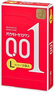 Japan Okamoto 001 0.01 mm Zero One Thinnest Condoms Large Size 3 Pieces