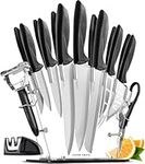 Ultra-Sharp Stainless Steel Kitchen Knife Set - Professional Chef Knife Set (17 pcs Knives - Silver)