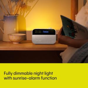 Pure Moment Alarm Clock – DAB+/FM Radio, Bluetooth, Sleep Aid, White