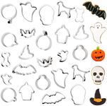 THE TWIDDLERS - 24 Halloween Cookie Biscuit Cutters - Spooky Pumpkin Ghost Bat Witch Designs, Perfect for Kids Trick of Treat Party