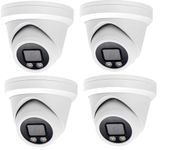 (4 Unit) Analog CCTV Camera HD 1080P 4-in-1 (TVI/AHD/CVI/960H Analog) Security Dome Camera Outdoor Metal Housing, Night Vision Full Color 3.6mm Lens