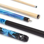 PowerGlide Mythos 2 piece Pool Cue Maple 10mm Tip, Blue, Full Size 57" / 142cm