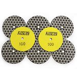 Diamond Polishing Pads 4 Inch Dry 8 Pieces Grits 100 for Granite Marble Quartz Stone Countertop Tiles by FACHLICH