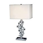 Elegant Designs LT1027-CHR Sequin and Chrome Table Lamp with Prismatic Crystals