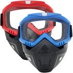 2 Pack Tactical Mask Detachable Goggle Masks Compatible with Nerf Rival, Apollo, Zeus, Khaos, Atlas, Artemis Blasters Rival Mask (Red&Blue)