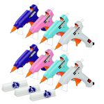 Hot Glue Gun Kit: Mini Hot Glue Guns Kit with 30 Sticks Melt Glue Gun Craft for Kids School DIY Arts Home Quick Repairs 8 Pieces Colorful