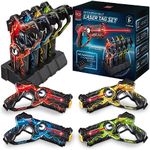 Best Choice Products Set of 4 Laser Tag Blasters, Rechargeable Infrared Lazer Tag Set & Docking Station, No Vests Needed - Red/Yellow/Blue/Green