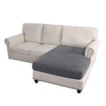 H.VERSAILTEX Sectional Couch Covers 1 Piece Chaise Slipcover L Shape Separate Cushion Couch Chaise Cover for Both Left/Right Sectional Couch, Grey