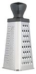 KitchenCraft Box Grater with Pyramid Design, Stainless Steel, 20 cm, Silver/Black