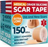 Medical Grade Silicone Scar Tape - 1.6”x150” - Visible Difference on Keloid & С-Section - Reusable Silicone Scar Sheets - Easy to Use