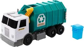 Matchbox Cars, 15-Inch Toy Recycling Garbage Truck with Lights and Sounds, Green Toy for Kids