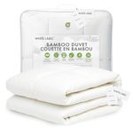 White Label Bamboo Duvet Insert Comforter Quilt with Bamboo-Derived Fiber Cover & Fill - Cooling, Machine Washable All Season Bedding - Thermoregulating, Lightweight Oeko TEX Certified Quilt - Twin
