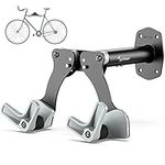 Sportneer Bike Wall Mounts, Aluminum Bike Rack with 5 Levels Adjustment Bicycle Wall Hanger Hook in Garage with wide handlebars (MAX 25KG) for Indoor Bike Storage Mountain Bikes or Hybrid Bikes