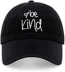 CHOK.LIDS Be Kind Trendy Womens Baseball Cap Unisex Fashion Cotton Polo Style Fun Inspirational Saying Seasonal Outdoor Travel Headwear (Black)