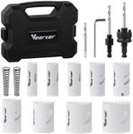 Vearter M42 Bi-Metal Hole Saw Kit 15PCS, 3/4''-2'' Bimetal Hole Saw Set Cobalt Drill Hole Cutter with Arbors for Wood, Sheet Metal, Copper, Plaster, PVC, Steel Plate, Drywall
