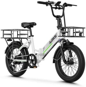 Aipas A2 Folding Electric Bike for Adults, 20" Fat Tire Commuter Ebike