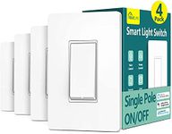 TREATLIFE Smart Light Switch Single Pole Smart Switch Works with Alexa, Google Home and SmartThings, in-Wall WiFi Light Switch, No Hub Required, Neutral Wire Required, FCC Listed,