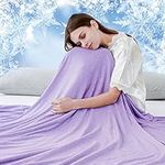 Luxear Cooling Blanket for Summer, Throw Blanket With Arc-Chill Technology Keep Cool For Sofa Bed, Comfort Soft Nap Blanket Fabric Breathable Adult Baby Children, King Size 200 x 220 Cm, Purple