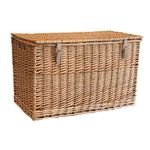 Arthur Cameron Extra Large Natural Wicker Storage Basket Trunk Chest (Extra Large, Natural)