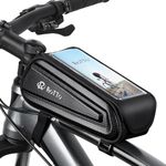 ROTTO Bike Frame Bag Phone Holder Waterproof Bicycle Top Tube Bag Hard Shell with Sensitive Touch Screen for Phone Up to 7"