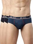 Dixcy Scott Originals Mens Modern Regular Solid Pure Cotton Briefs (PR145696M_Denim Blue,DEEP Blue,Navy_M)