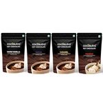 COCOSUTRA Hot Chocolate Mix Combo | Swiss Vanilla, Mocha, Caramel & Hazelnut Flavoured | Enjoy hot or cold | Pack of 4 (Each 100 g) 400 g | Vegan Drinking Chocolate