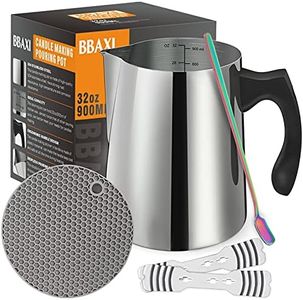 Candle Making Pouring Pot, DIY Candle Making Kit Including 32oz/900ml Candle Making Pitcher, 2Pcs Candle Wicks Holder, 1Pc Trivet Mat and 1Pc Spoon