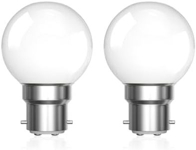 Lamptobe B22 Bayonet Light Bulb, 3W Golf Ball LED Light Bulbs B22 BC Bayonet, 25W Equivalent, Mini Globe Light Bulbs Warm White 3000K for Table Lamp (Non-Dimmable, 2-Pack)