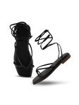 FROH FEET Women Casual Fancy Flatform Lace Up Sandals, Solid Comfortable Sole For Womens & Girls