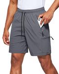 Viodia Men's Hiking Cargo Shorts Stretch Quick Dry Lightweight Workout Shorts for Men Casual Fishing Athletic Shorts with Pockets Dark Grey