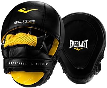Everlast Elite Leather Mantis Punch Mitts (Set of 2) - Premium Full-Grain Leather, Anatomically Contoured Design, Advanced Foam & Gel Lining - Perfect for Precision Punching, Sparring, Taekwondo