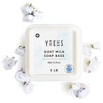 Skin Said Yes 2.2kg (5 Lb) Goats Milk Soap Base - SLS/SLES free, No Palm Oil, Organic Soap Base, Bulk Goat Milk Melt and Pour Soap Base, Natural Soap Base for Soap Making Supplies, Green Soap, Craft Supplies