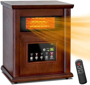 Lifeplus 1500W Electric Infrared Space Heater, Quartz Heater for Indoor Use, Tip-Over & Overheat Protection with Remote Control, 3 Heat Settings, 12H Timer for Large Room Basement Heating