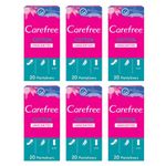 6X Carefree Cotton Feel Unscented Normal Panty Liners Breathable 20 Each (120 Pantyliners in Total)